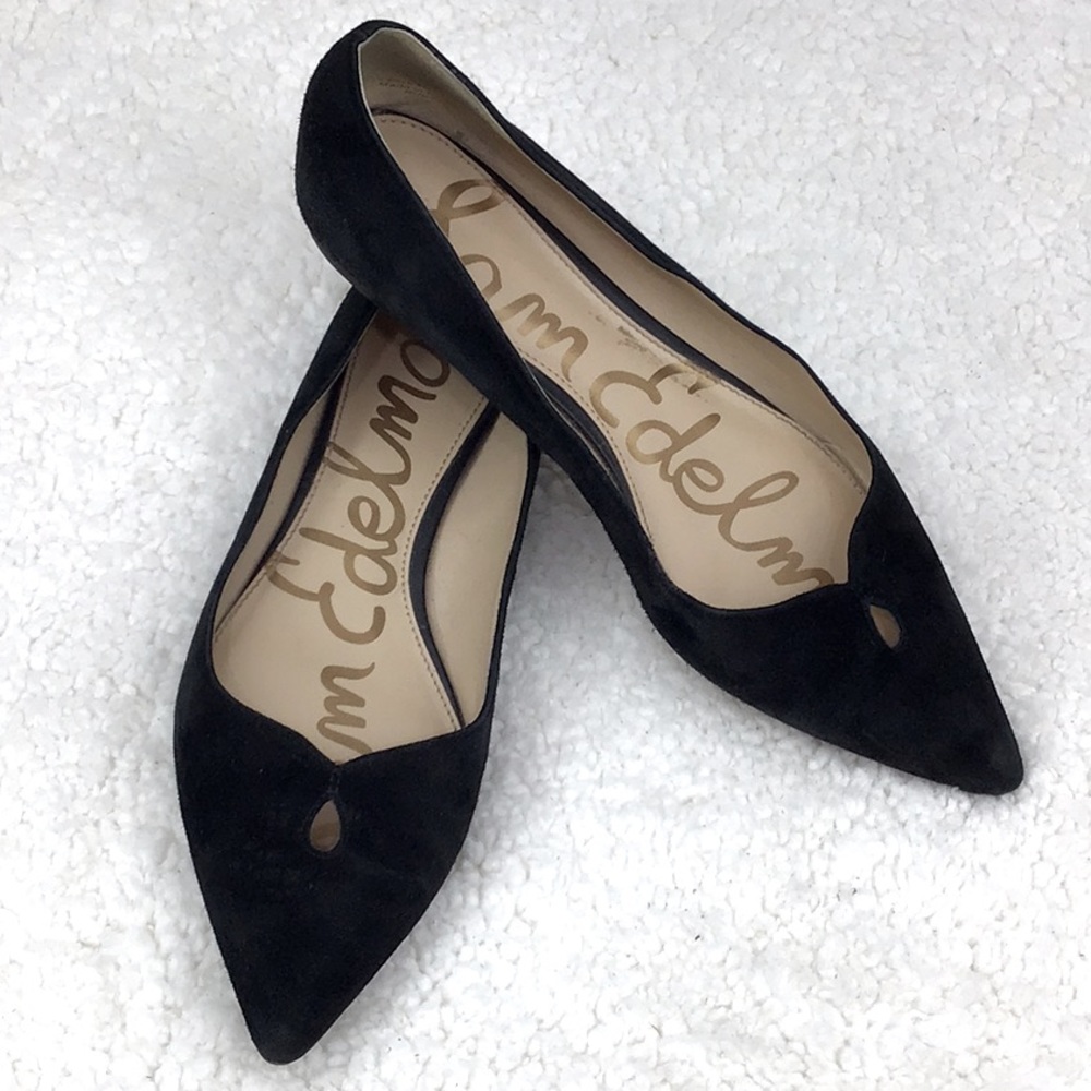 Sam Edelman Ruby Black Suede Pointed Toe Flats